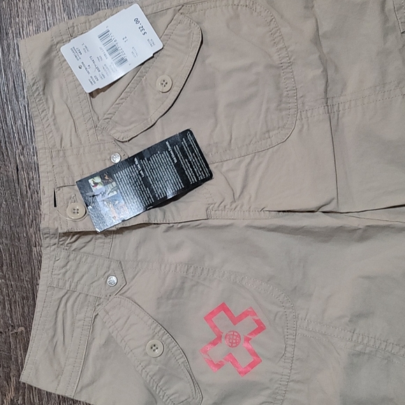Beige size 12 cargo shorts designed by X-Games NWT NEW tie up legs unisex - Picture 6 of 6